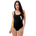 Mixed Print Pigeon Rat One-Piece Swimsuit — Pigeon Rats NYC streetwear mascot design