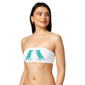 Teal & White Pigeon Rat Bandeau Bikini Top — Pigeon Rats NYC streetwear mascot design