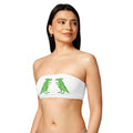 White & Green Pigeon Rat Bandeau Bikini Top — Pigeon Rats NYC streetwear mascot design