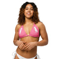 White on Pink Recycled Pigeon Rat String Bikini Top — Pigeon Rats NYC streetwear mascot design