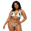 Black on Light Blue Recycled Pigeon Rat String Bikini Top — Pigeon Rats NYC streetwear mascot design