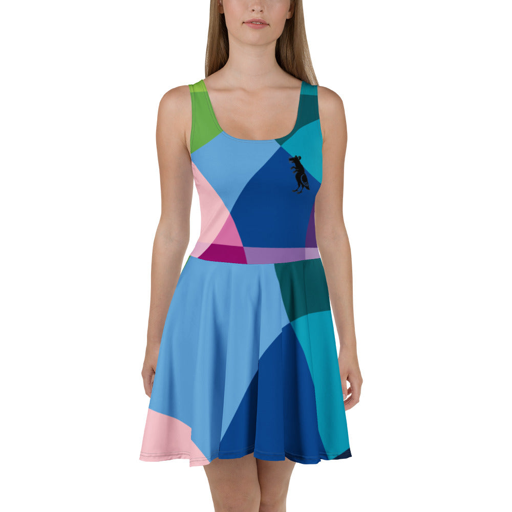 Black Geometric Pigeon Rat Skater Dress — Pigeon Rats NYC streetwear mascot design