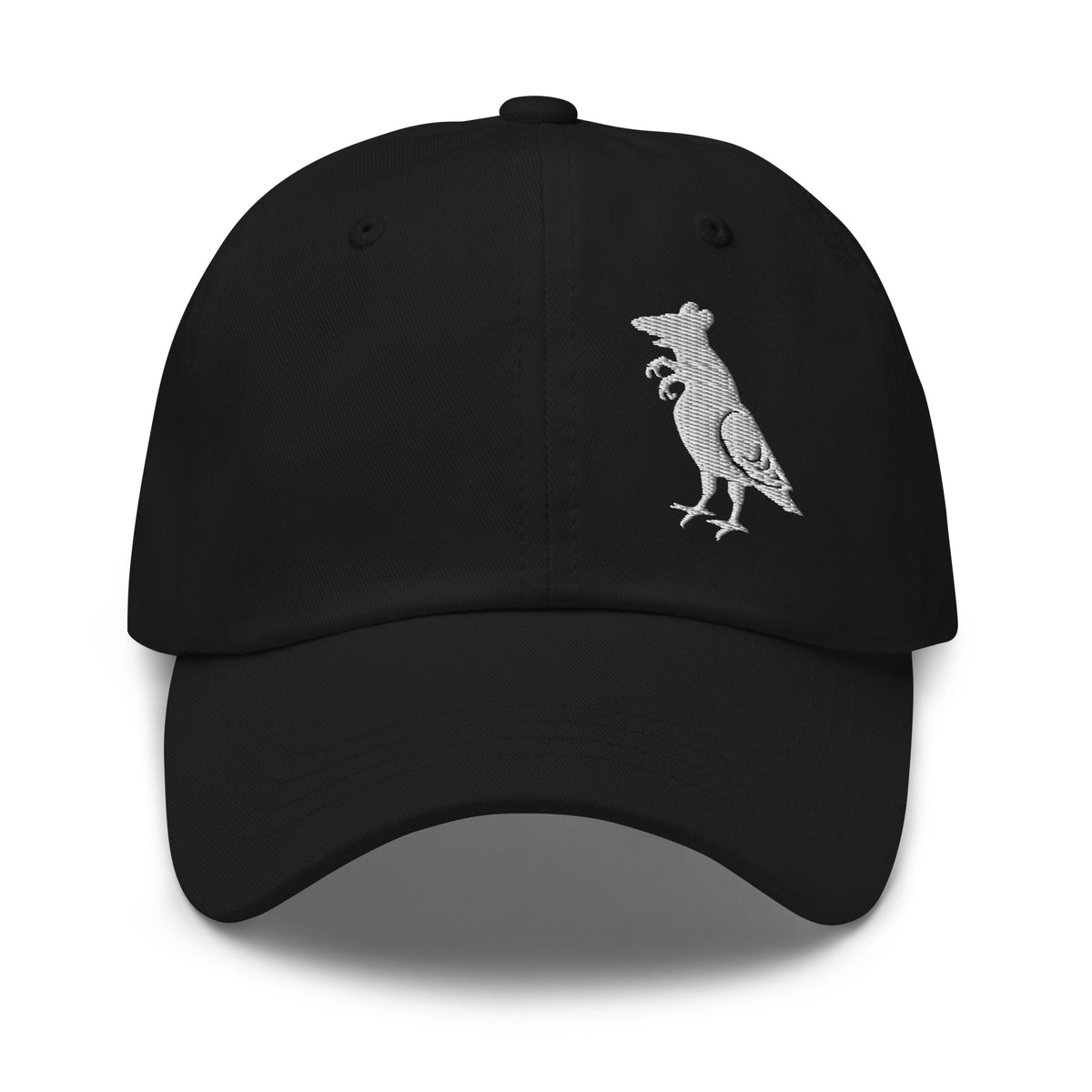 White Pigeon Rat Dad Hat — Pigeon Rats NYC streetwear mascot design