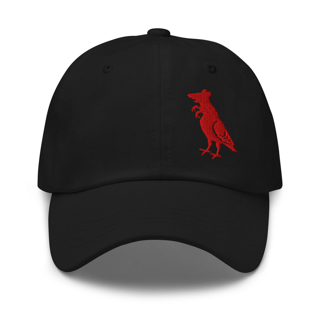 Red Pigeon Rat Dad Hat — Pigeon Rats NYC streetwear mascot design