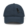 Black Distressed Pigeon Rat Dad Hat — Pigeon Rats NYC streetwear mascot design