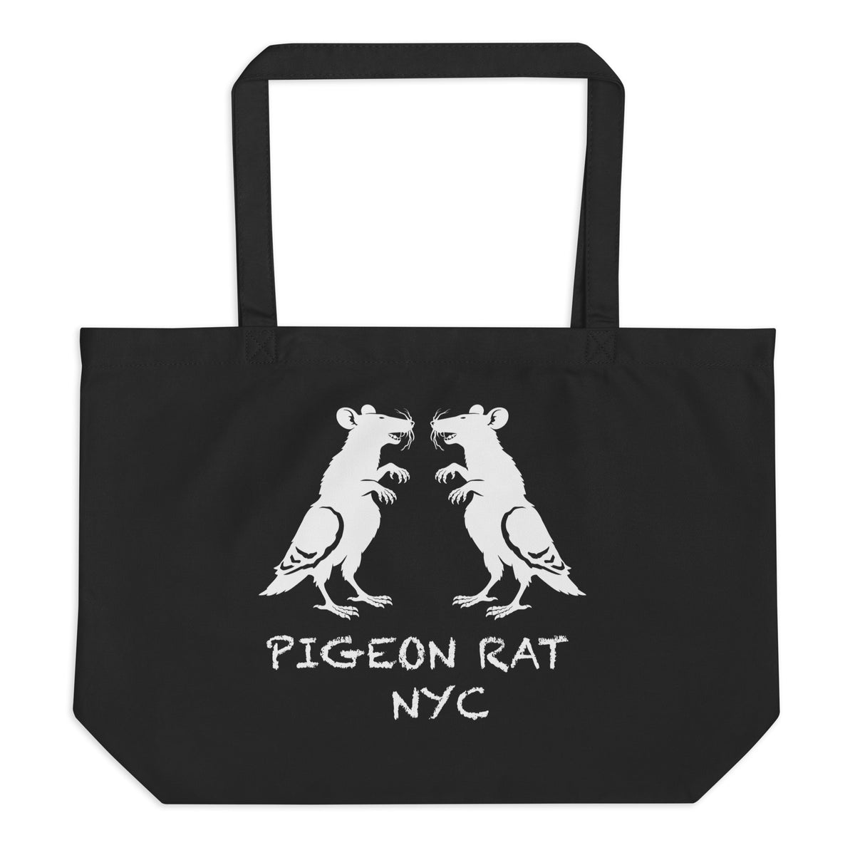 Large Pigeon Rat Tote Bag — Pigeon Rats NYC streetwear mascot design
