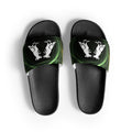 White Outer City Pigeon Rat Men's Slides — Pigeon Rats NYC streetwear mascot design