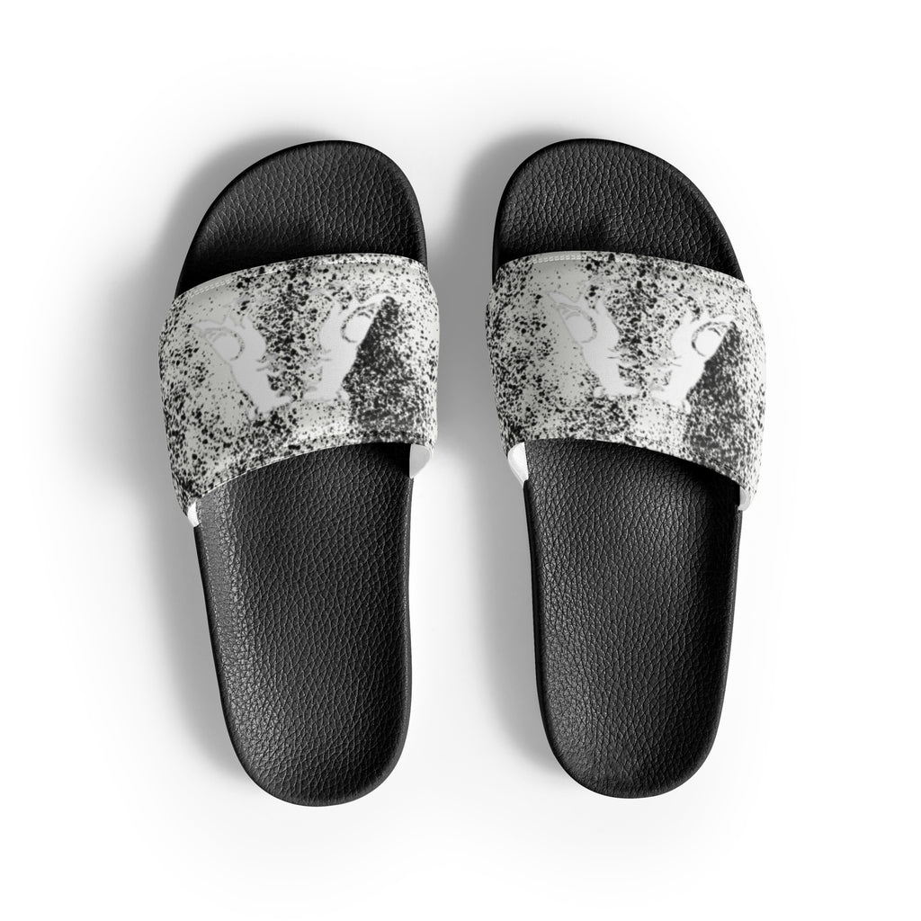 White City Noise Pigeon Rat Men's Slides — Pigeon Rats NYC streetwear mascot design