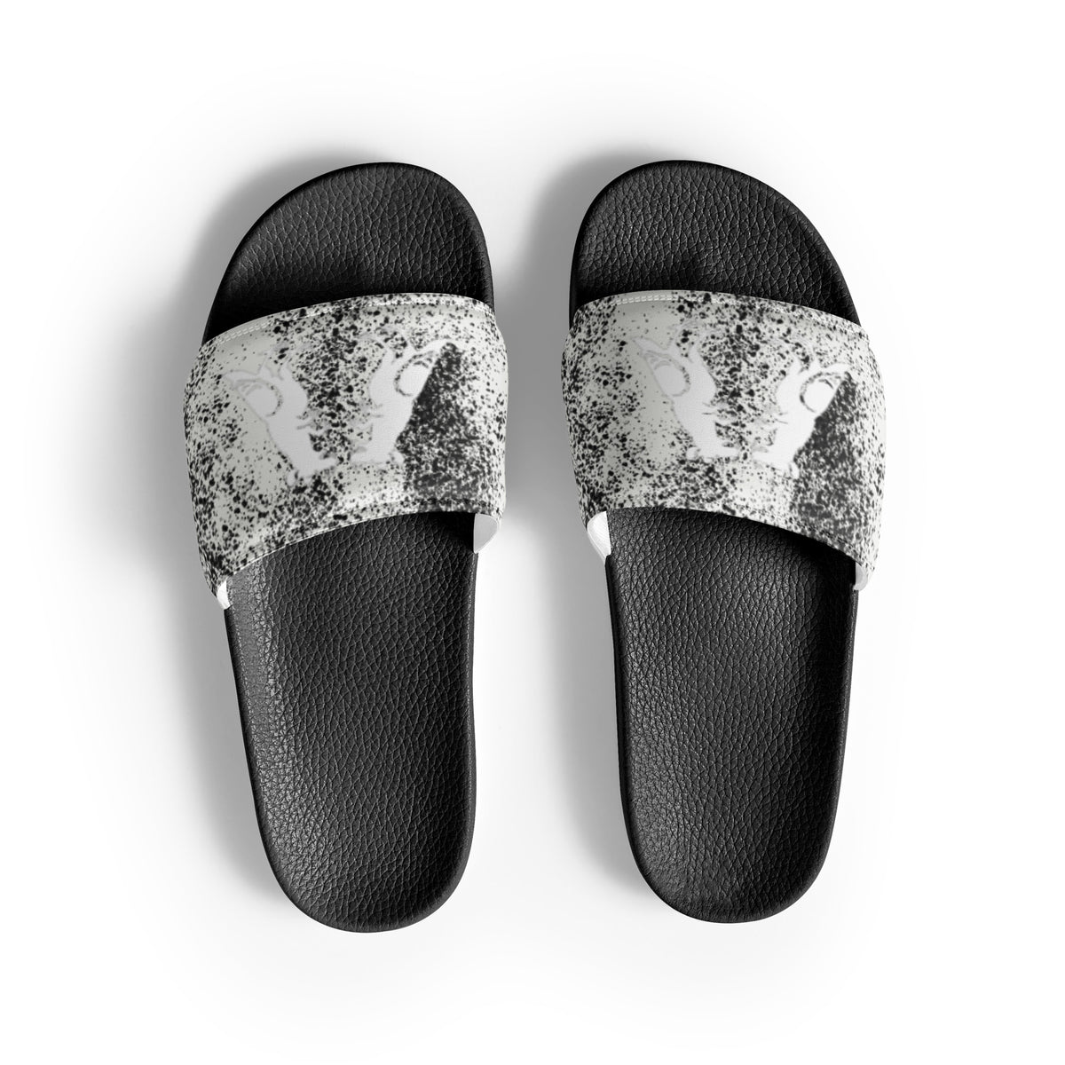 White City Noise Pigeon Rat Men's Slides — Pigeon Rats NYC streetwear mascot design