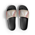 White Baseball Pigeon Rat Men's Slides — Pigeon Rats NYC streetwear mascot design