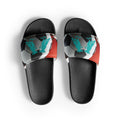 Teal Sport Balls Pigeon Rat Men's Slides — Pigeon Rats NYC streetwear mascot design