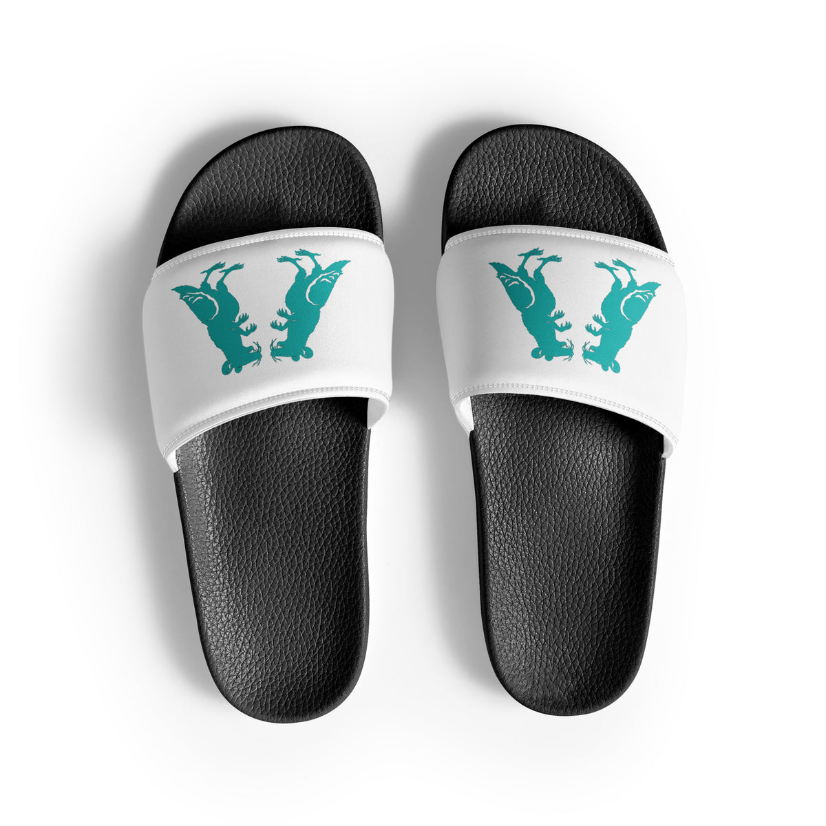 Black Pigeon Rat Men's Slides — Pigeon Rats NYC streetwear mascot design