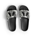 Black City Noise Pigeon Rat Men's Slides — Pigeon Rats NYC streetwear mascot design