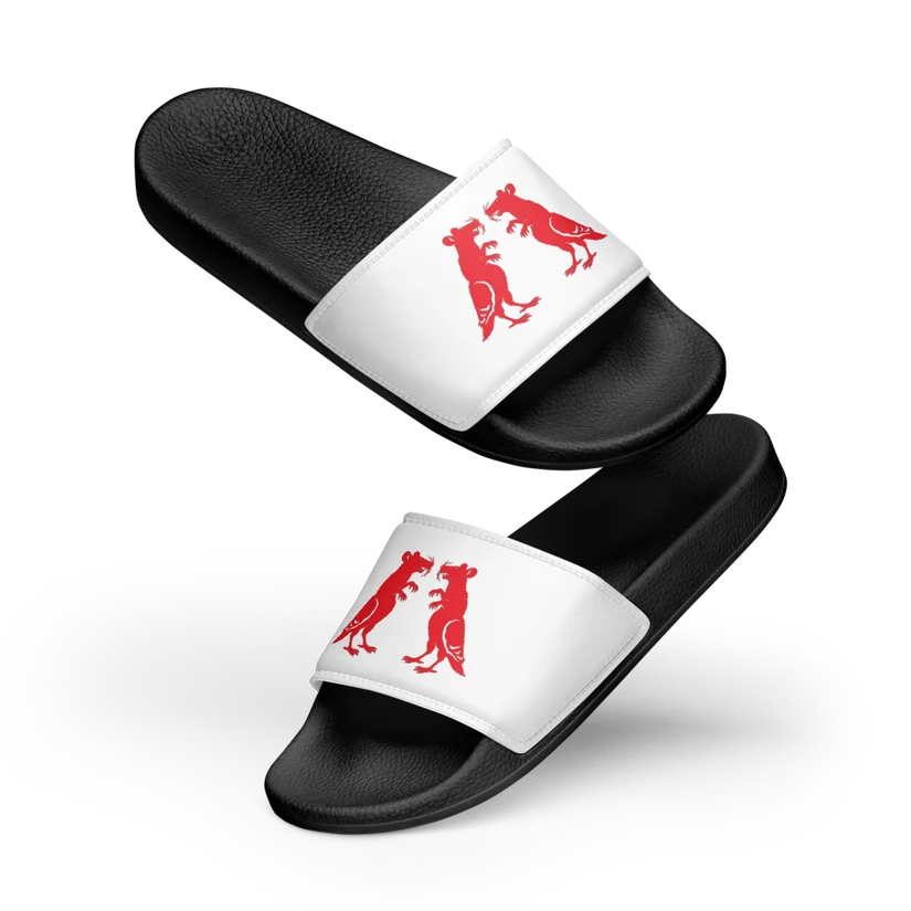 Red Pigeon Rat Women's Slides — Pigeon Rats NYC streetwear mascot design