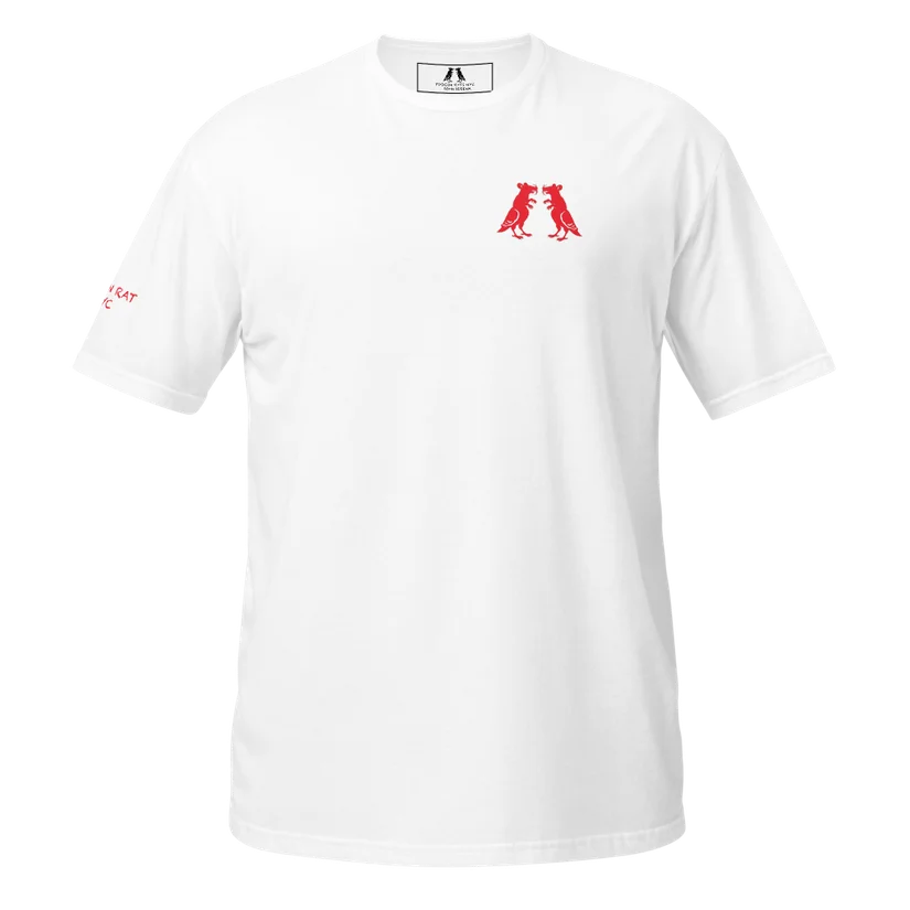 Red Pigeon Rat Unisex Tee — Pigeon Rats NYC streetwear mascot design