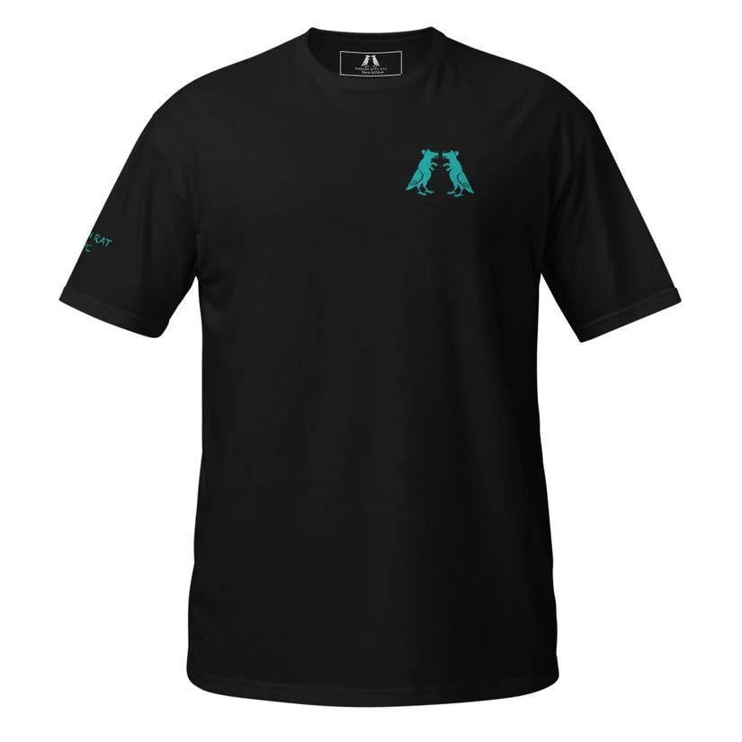 Teal Pigeon Rat Unisex Tee — Pigeon Rats NYC streetwear mascot design