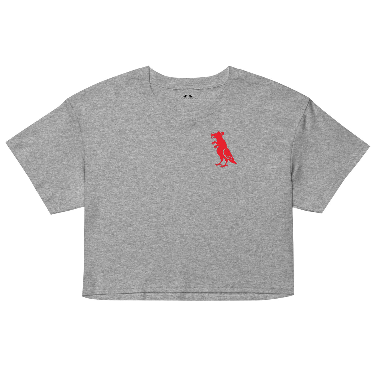 Red Pigeon Rat Crop Top — Pigeon Rats NYC streetwear mascot design