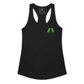 Green Fitted Pigeon Rat Racerback Tank — Pigeon Rats NYC streetwear mascot design